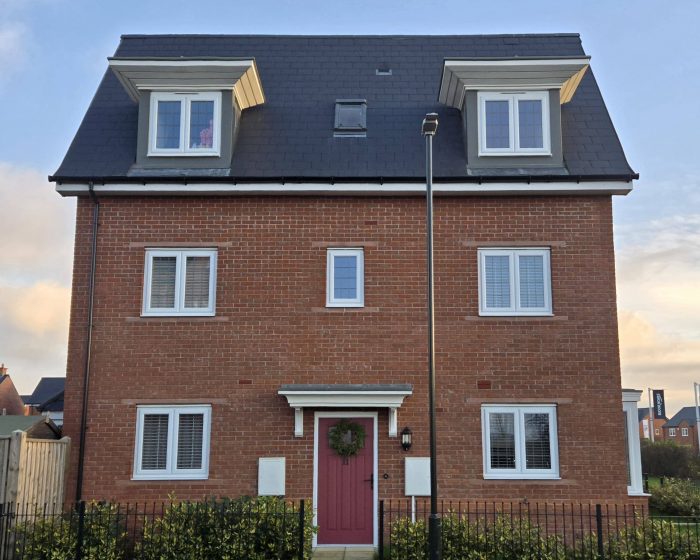 Before-and-after transformation featured in a window shutter review for The Shutter Market